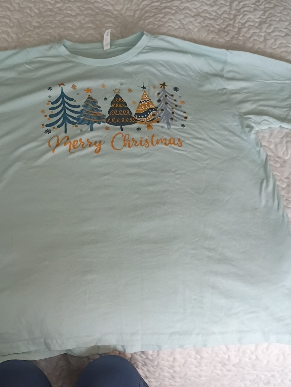 Light Aqua 'Merry Christmas' Graphic Tee